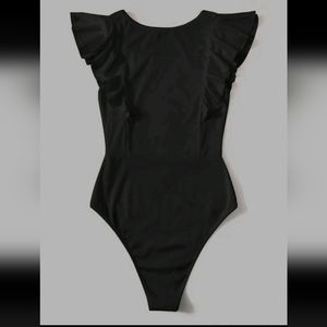 Black body suit short sleeve